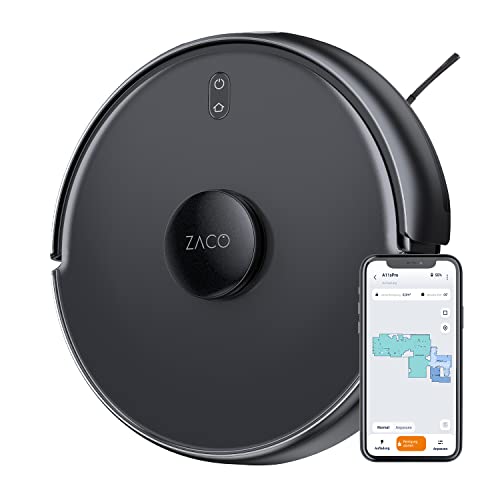 ZACO A11s Pro Saugroboter mit Wischfunktion, KI Hinderniserkennung & Lasernavigation, App, Smart Mapping, Roboterstaubsauger bis 150min, 4000 Pa, Staubsauger Roboter für Tierhaare, Hartböden & Teppich