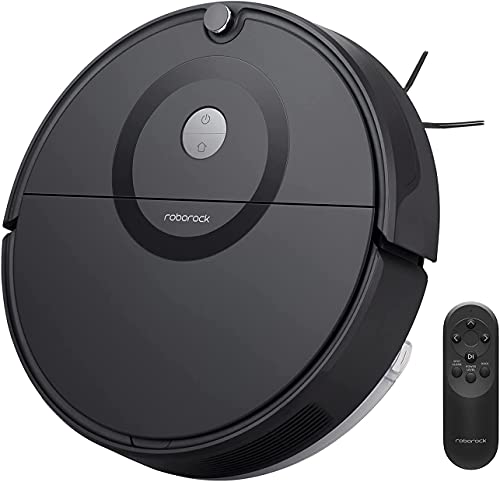 roborock E5 Saug- und Wischroboter mit Fernbedienung & App-/Sprachsteuerung (2500Pa Saugleistung, 200min Akkulaufzeit, 640ml Staubbehälter, 180ml Wassertank, Gyroskopen-Sensoren-Routensystem) Schwarz